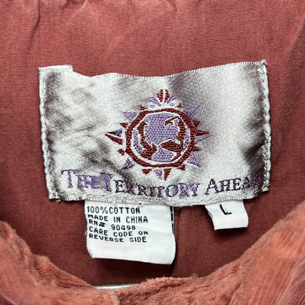 The Territory Ahead Shirt Mens Large Red Corduroy Faded Button Down Longsleeve - Picture 7 of 16